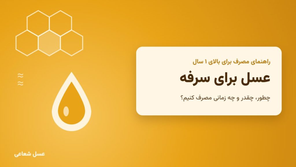 عسل برای سرفه؛ قطره عسل و شان عسل روی زمینه کهربایی